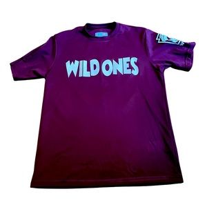 Boys A4 maroon Little League Dicks Athletic shirt